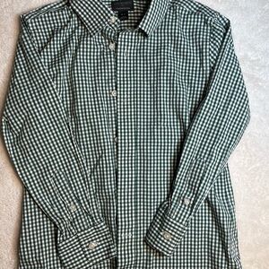 Crewcuts Green Checkered Botton Down Shirt Boy's Shirt Size 6-7